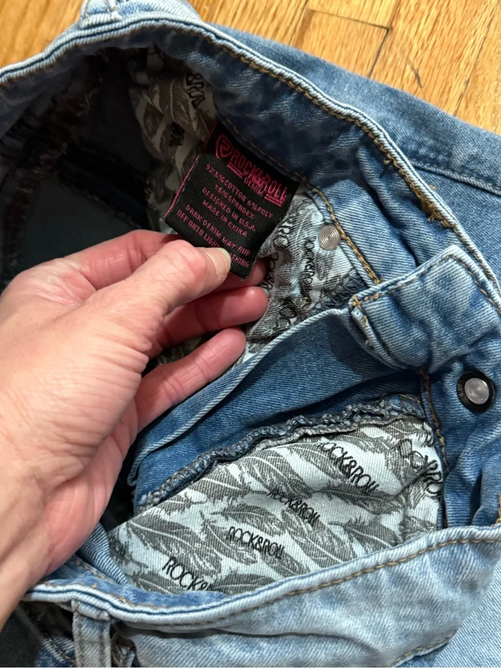 Rock & Roll Denim Two-Tone High Waist Jeans Sz 25 Women’s NWOT